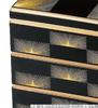 Jubako Made in 3 6 Heavy Black Pine Needle Checkered x x J-Kitchens (Jubako Box), Japan, Tiers, Inch, Saikōgura, Design, 18.0cm 18.0cm 16.2cm