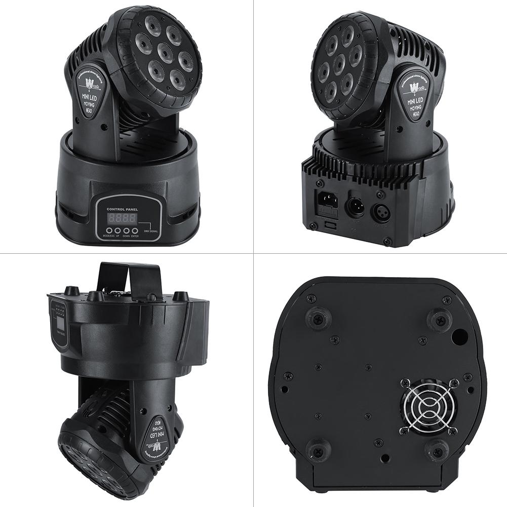 7LED RGBW Moving Head Stage Disco Light DMX512 Sound Activated Effect Lights