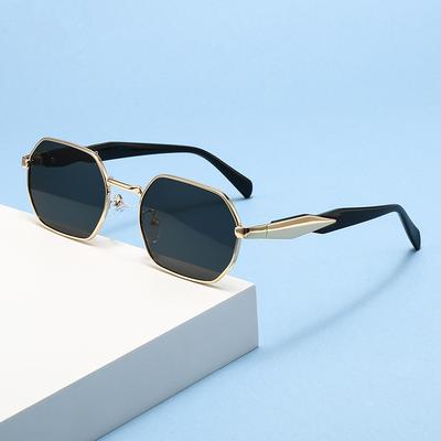 New Metal Sunglasses Men's and Women's High-end Retro Glasses Polygonal Small Frame UV anti-UV Sunglasses