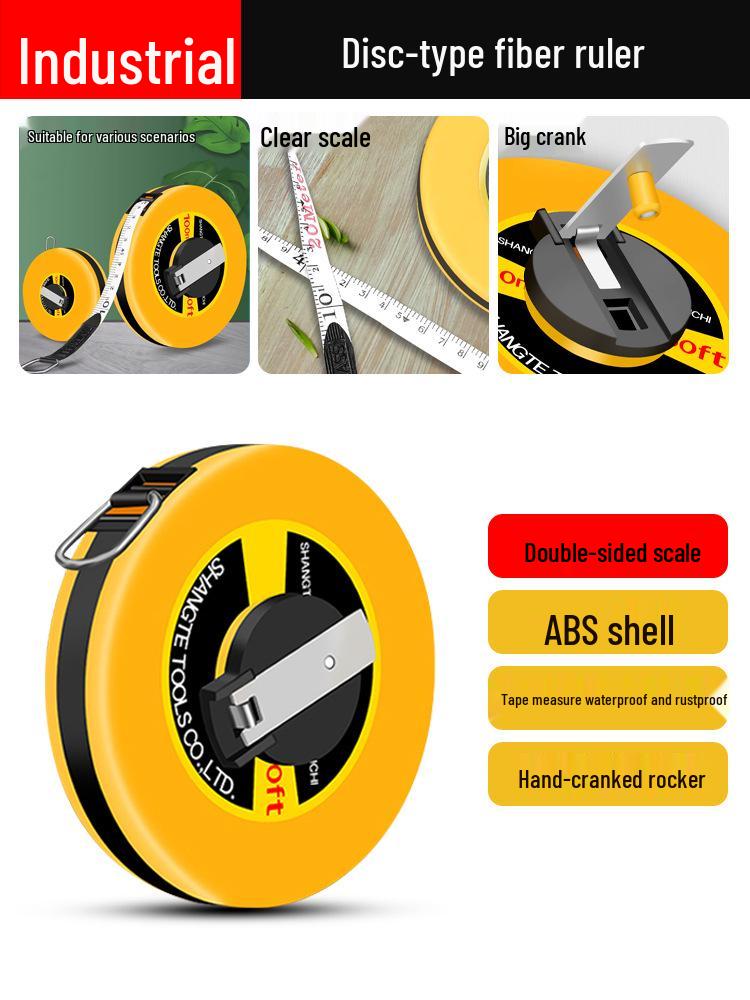 

Soft Fiber Measuring Tape - 10m, 20m, 30m, 50m, 100m Ruler for Engineering & Land Surveying