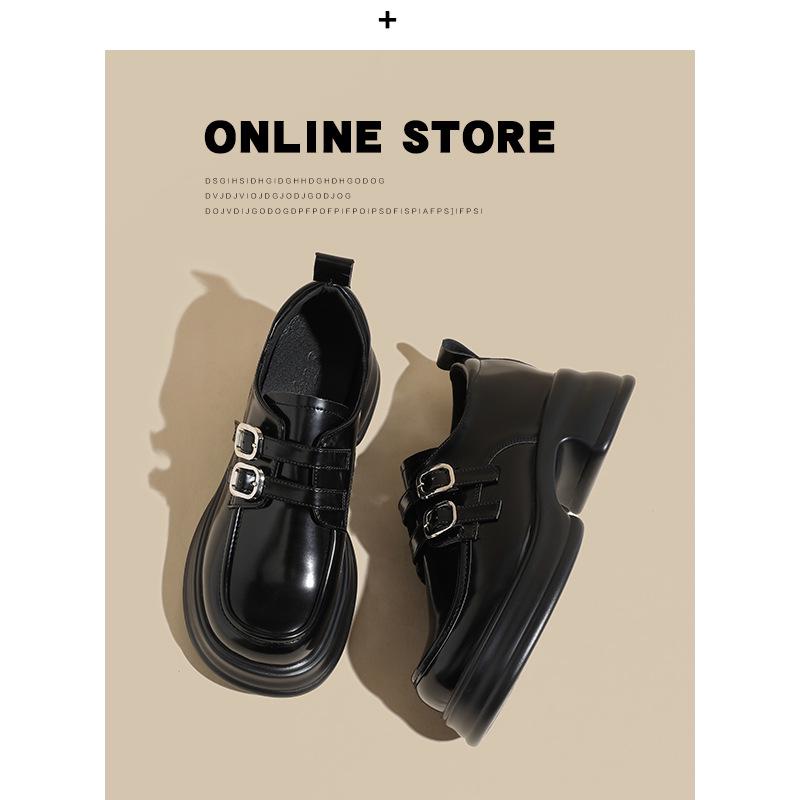 2025 Spring Women's Retro Thick-Soled Leather Mary Jane Loafers