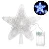 Festive Decor Ornaments Xmas Decoration LED Glowing Star Christmas Tree Top Ornaments Five-pointed Star Lamp Night Light