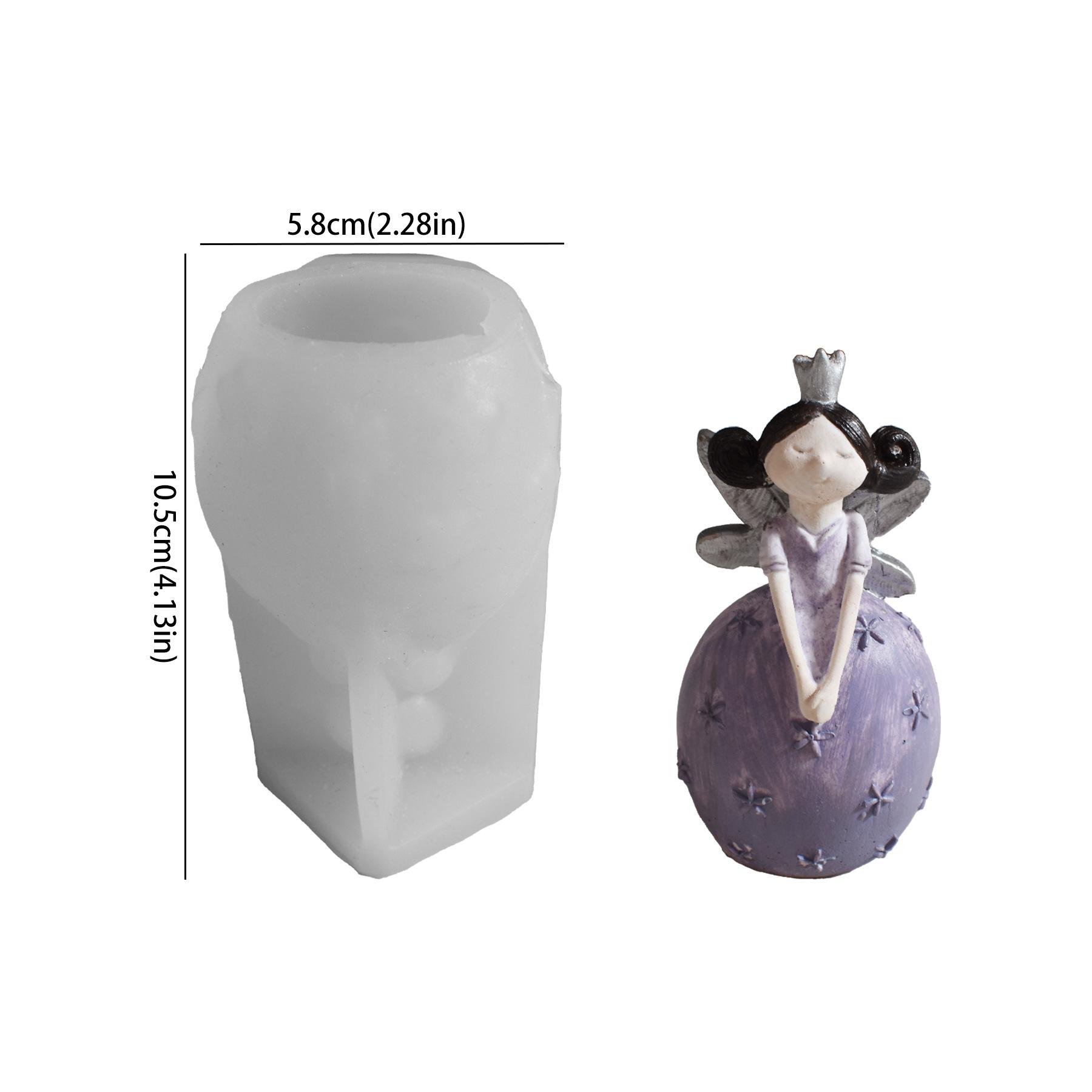 

Рождественская силиконовая 3D форма для свечи в виде ангела, милая мультяшная фигурка ангела с крыльями и нимбом, прочная форма для литья из смолы, форма для DIY ручной работы