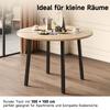 Folding Dining Table, 100 x 100 cm, suitable for 2-4 people, round, metal legs, foldable tabletop, suitable for small apartments, oak color