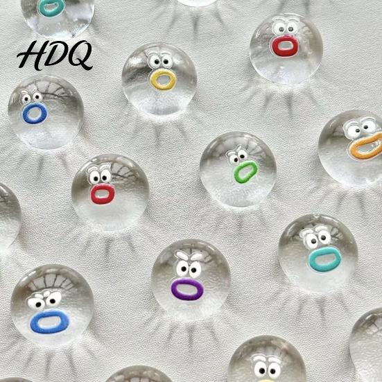 Clear Stress Ball 10Pcs Mini Cartoon Expression Anxiety Relief Relaxation Squeeze Toy Sensory Fidget Desk Party Favors