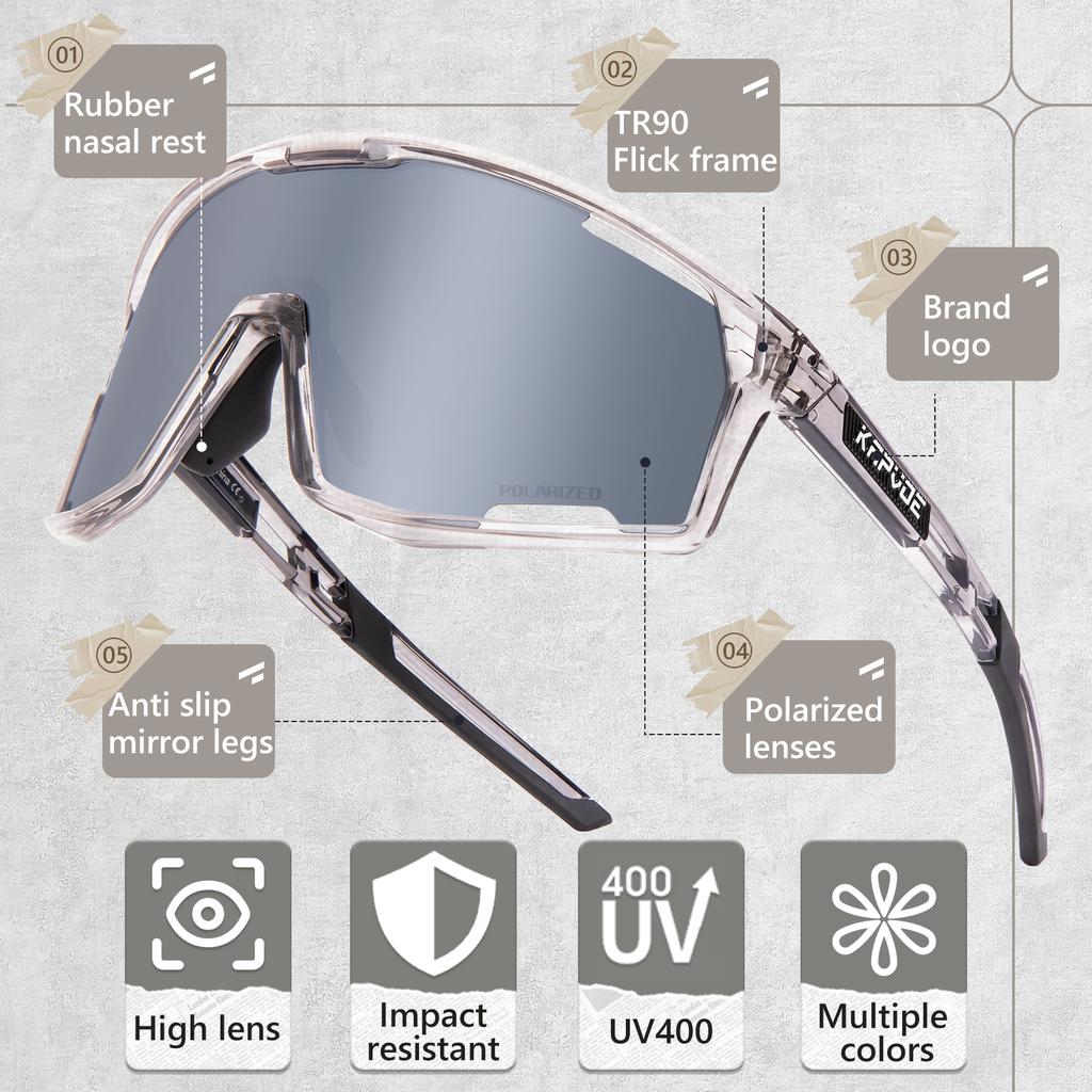KAPVOE Polarisierte Fahrradsonnenbrille für MTB Fahrrad Rennrad Angeln Golf Outdoorsport Strandzubehör Reiseaccessoires