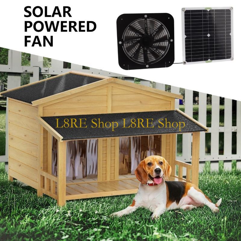 L8RE Monocrystalline Solar Panel Greenhouses Ventilation Pet House Exhaust Fan