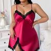 Plaque-sized Women's Backless Sexy Halter Dress, Faux Silk Nightgown, Casual Loose Home Wear, Thin Ice Silk Pajamas