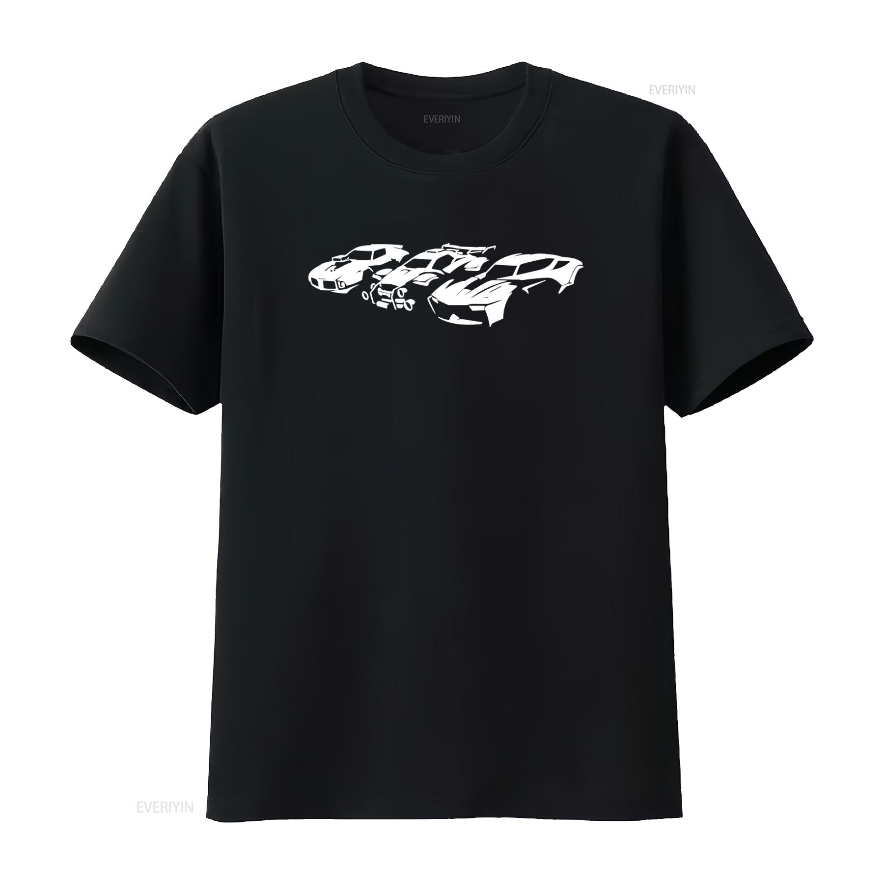 

Rocket League Stylish Mens T Shirt Cool White Print Featuring Triple Car Image Design vintage Washed Soft homme Versatile 4XL