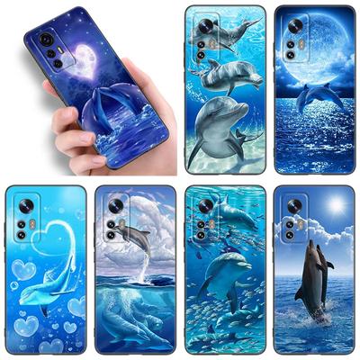 Ocean Golphin Dance Jumping Phone Case For Xiaomi Mi A2 8 9 SE Note 10 10T 11 12 Lite 9T 11T 12S 12T Pro A3 6X 12X Black Cover
