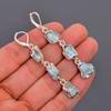 Larimar Stone Silver Plated Anniversary Electroformed Dangle Wife Gift Earrings V-101