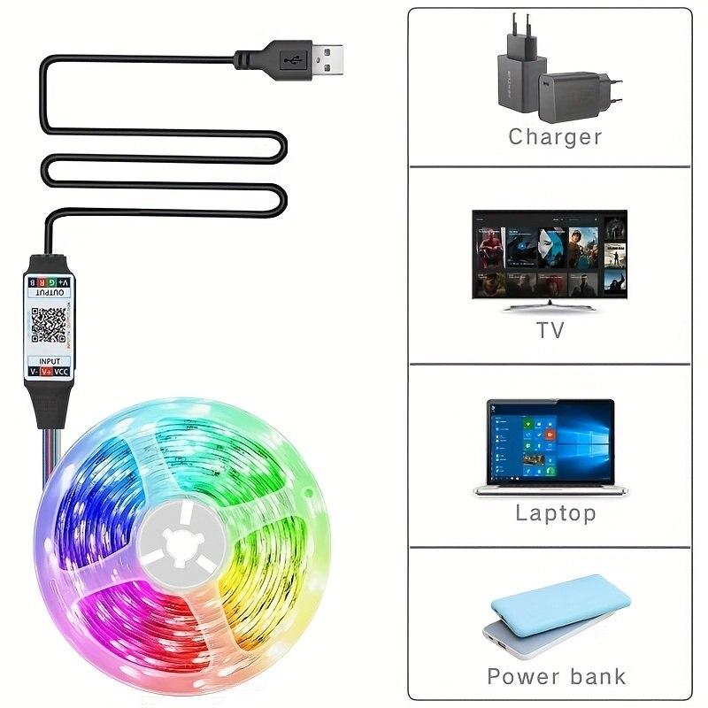 5050 RGB Led Strip Lights 5M Smart Application Remote Control Led Strip Color Changing For Room Home Decorative Party Festival