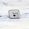 Cartoon Newspaper English Letter Fake Enamel Badge Brooch Pin Clothes Jewelry