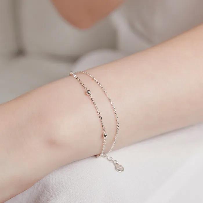 Fabiana Layered Double Strand Silver Bracelet (925 Silver)