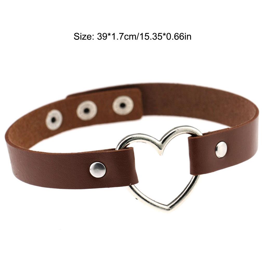Buntes Halsband Japanischer Stil Halloween Damen Accessoire Leder Choker Kette Halsband Verstellbar Funkelnder Herz Choker