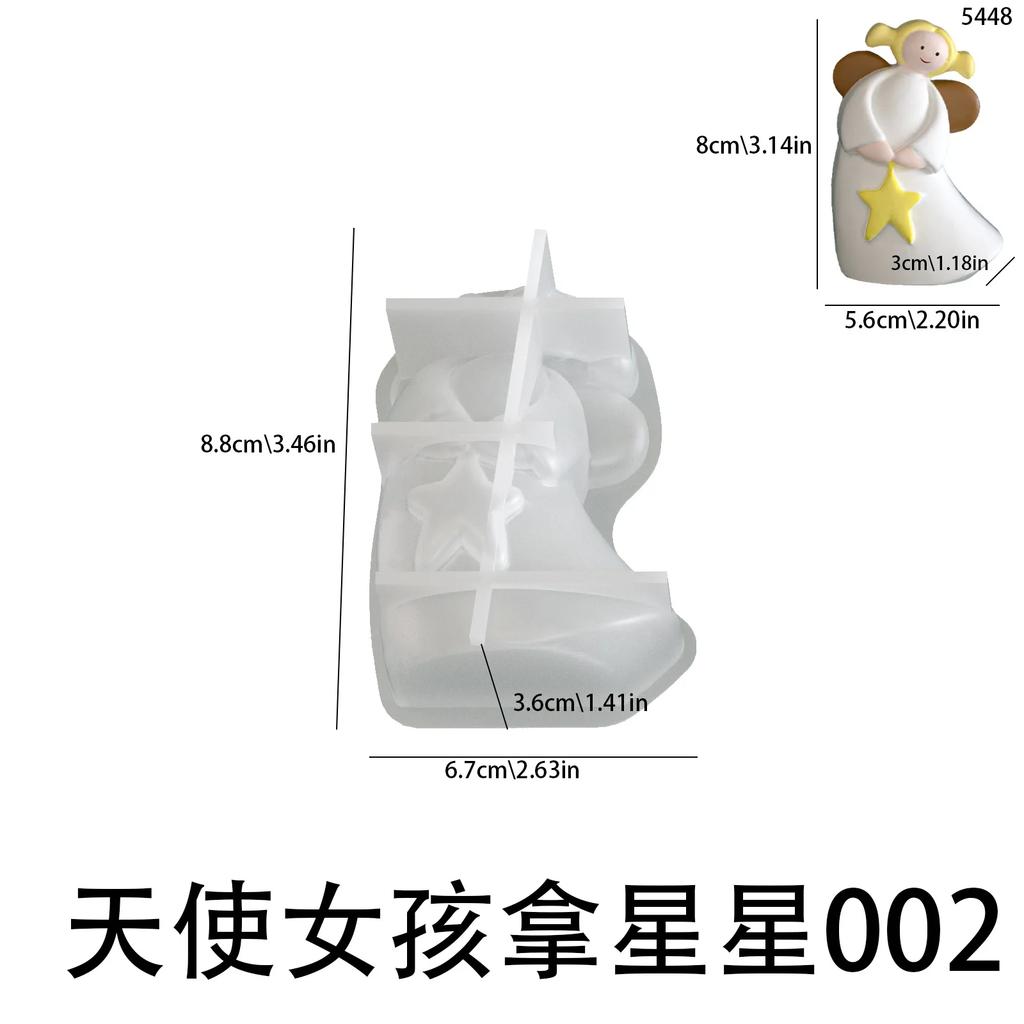 Top Quality Heart Star Angel Silicone Candle Mold DIY Wings Girl Aromatherapy Gypsum Casting Molds Soap Plaster Resin Making
