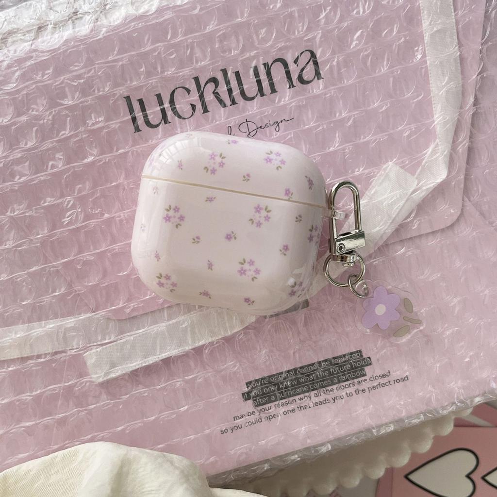ins Korean simple purple small floral AirPods 1 protective shell pro1 apple 1st generation protective cover pendant