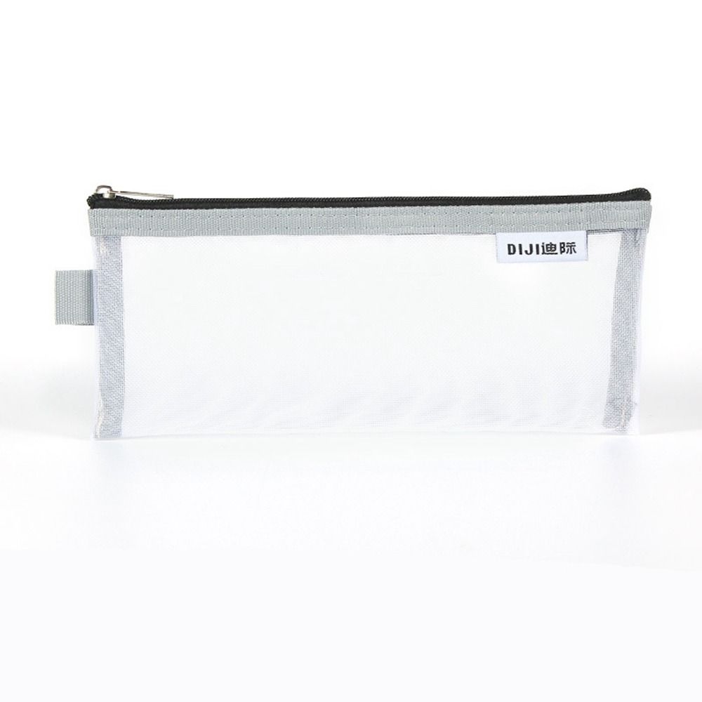 Cosmetic Bag Small Wallet Mesh Storage Bags Transparent File Bag Grid Pencil Bag Stationery Bag