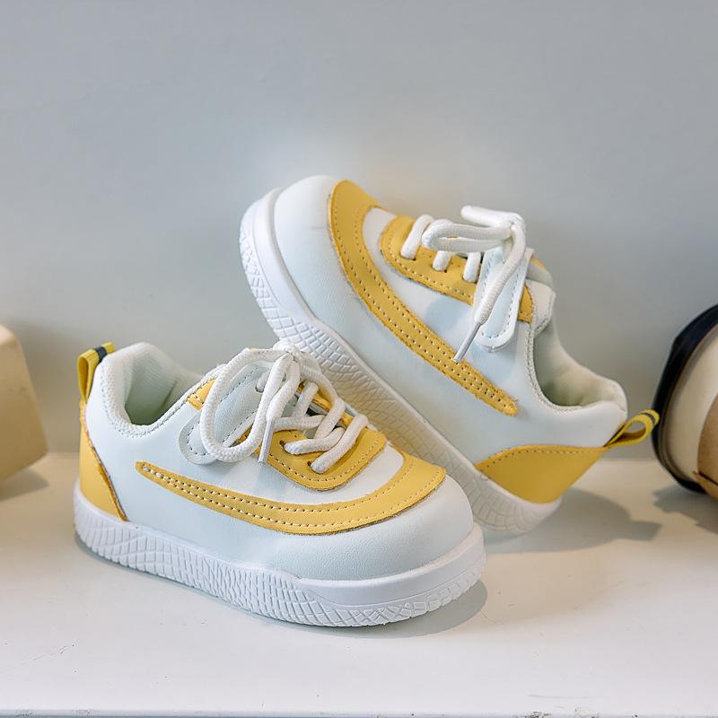 Children's board shoes 25 autumn new boys' sports shoes girls' casual shoes medium and small children's soft-soled breathable white shoes