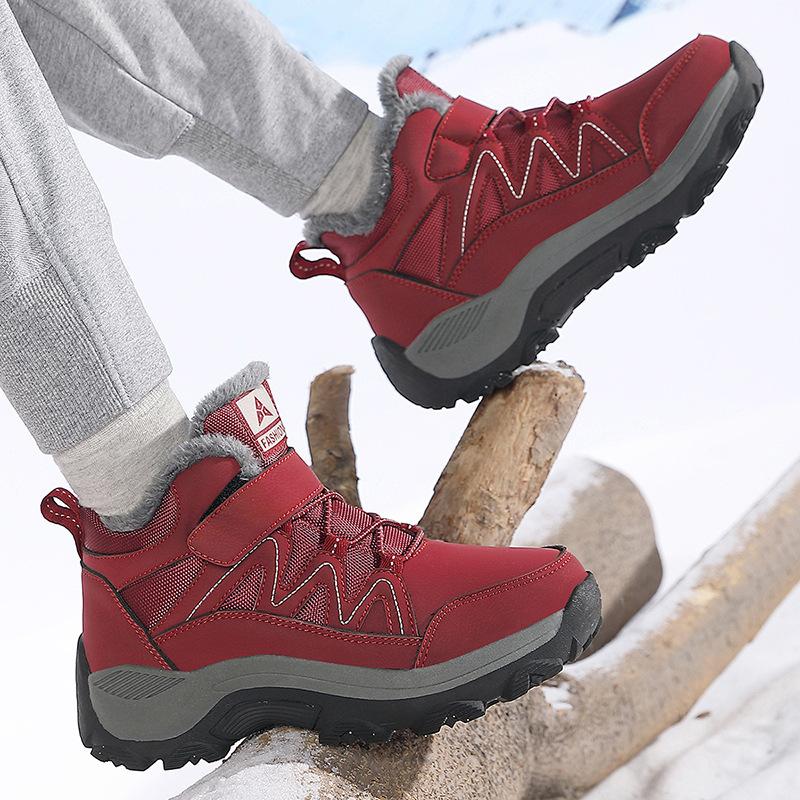 Winter velvet casual shoes sports and leisure daily round head thickened warm high-top shoes large size snow boots