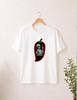 Funny Alien Skeleton Chili Pepper TShirt, Spooky Space Hot Pepper Graphic Tee, Whimsical Foodie Sci Fi Merch, Cool Aesthetic Gothic Gift