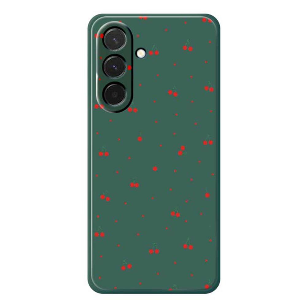 For Samsung Galaxy A36 5G Case Red Cherry Pattern Printing Straight Edge TPU Phone Back Cover