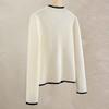 Women's Color Block Round Neck Knit Cardigan