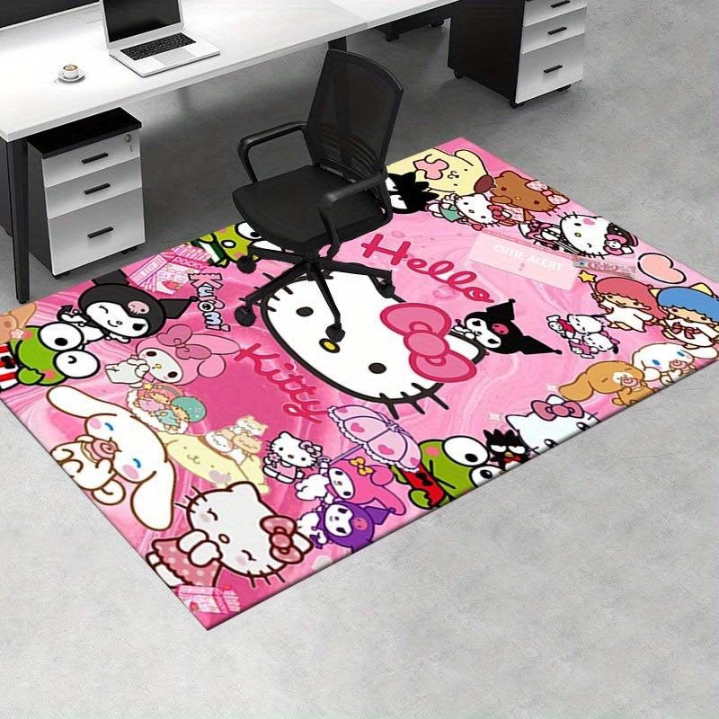 1pc Sanrio Hello Kitty Mermaid Printed Office Carpet Rectangle Rug Under The Table,Perfect Room Decor for Living Room, Bedroom, Kitchen, Non-slip Floo