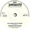 7inch Record CRISPIAN ST. PETERS  TRAXTER  You Were On My Mind  Glandular Fev IMS107 Immediate 1976 UK Rock Used