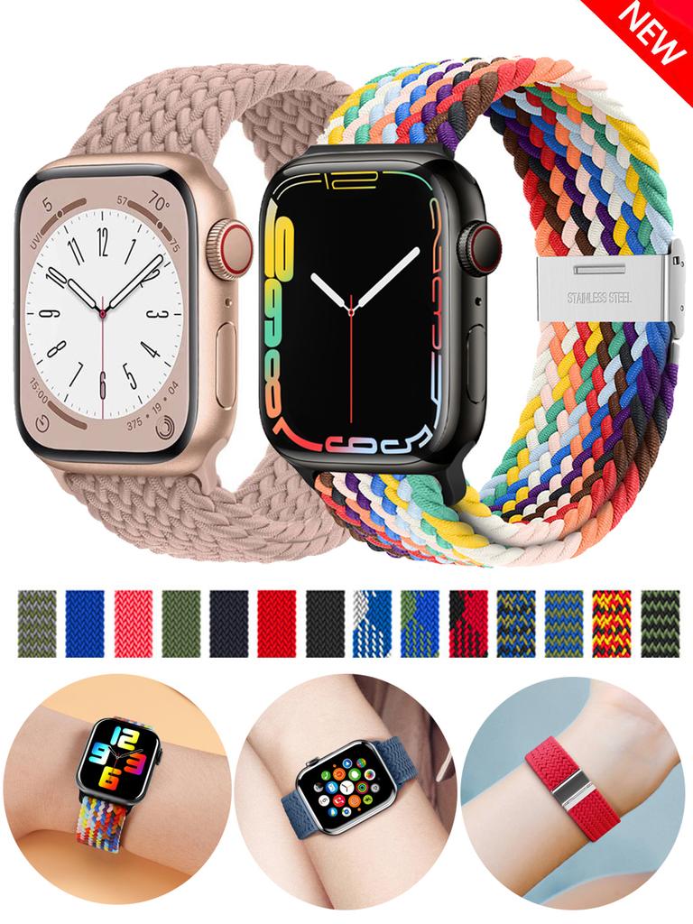 Strap For Apple watch Ultra 2 band 49mm 45mm 44mm 40mm 41mm 42mm 46mm Braided solo loop correa bracelet series 7 3 se 8 9 10 11