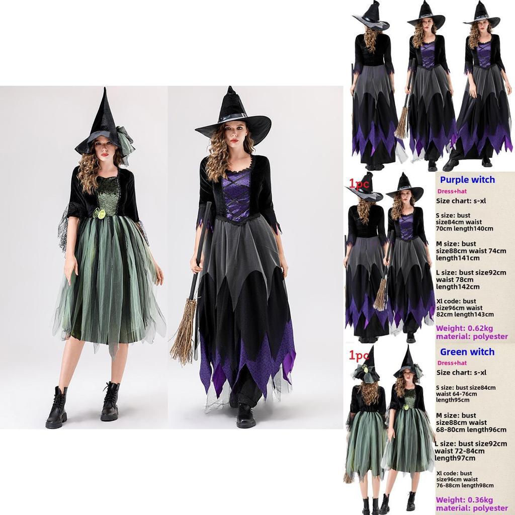 Fantasy Witch Costume For Adults With Polyester Blend Cosplay Dress For Parties