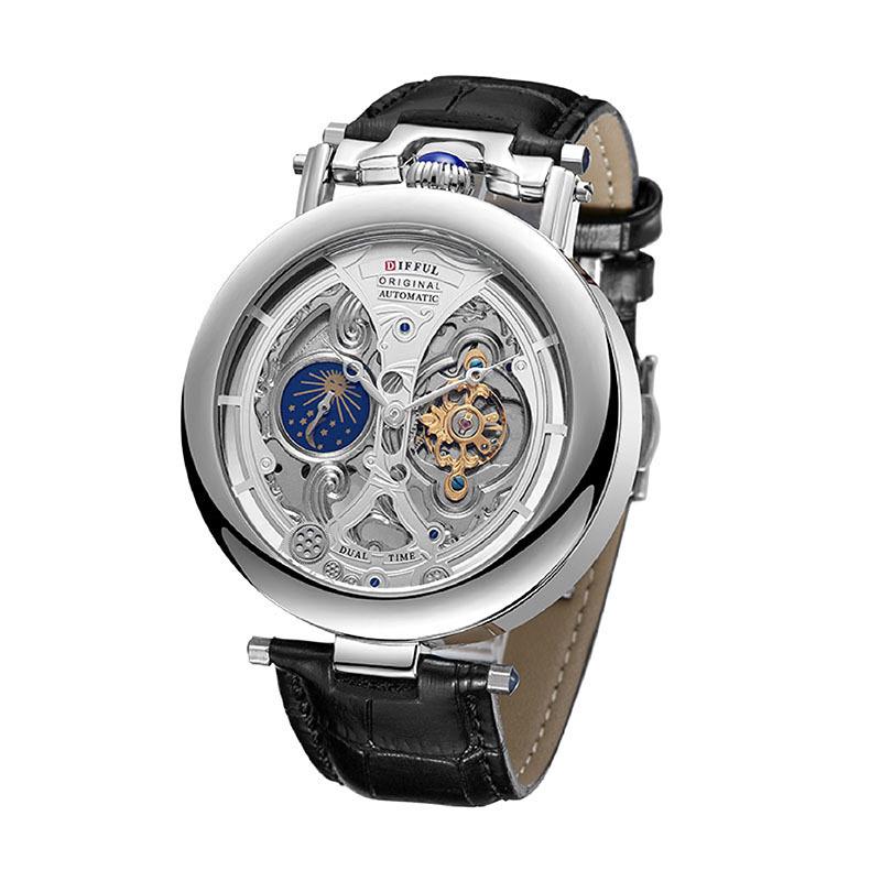 Z2032 Ceas bărbătesc 49mm Scheleton Tourbillon Rezistent la apă Automatic cu spate transparent.