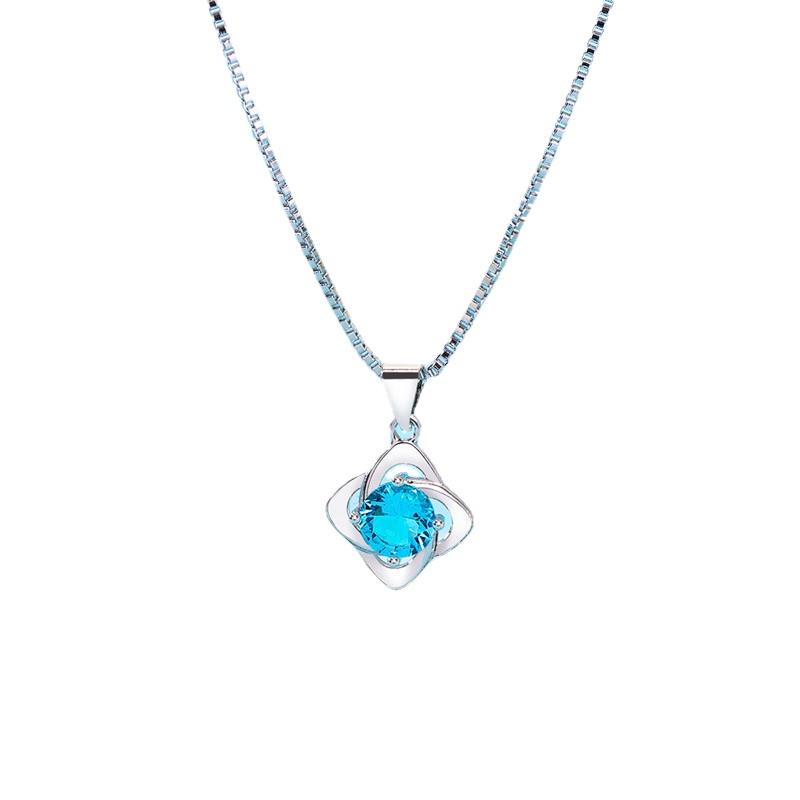 Sace Gems Damen-Halskette mit Anhänger, Kupferlegierung, Zirkon, modisches Geschenk