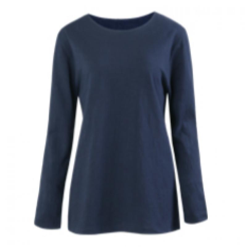 Shop Women Slub Spring AuTumn Round Neck Solid T shirT Dai Wsh 1001 Black