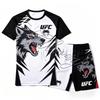 Breathable MMA Boxing Training Shorts Set With Digital Print Men Women Kids Sportswear