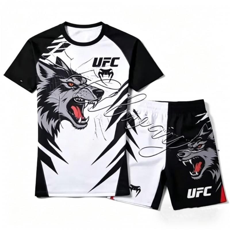 Breathable MMA Boxing Training Shorts Set With Digital Print Men Women Kids Sportswear