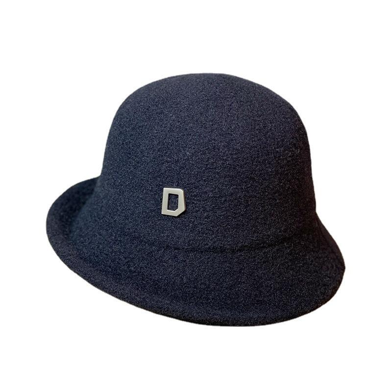 Cotton Soft Elegant Curled Top Hat for Women Foldable Basin Hat Bucket Hat Japanese Retro Fisherman Hat Autumn and Winter Warm Hat