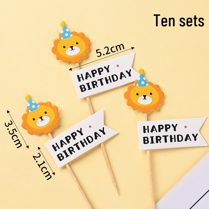 Colorful Macaron Cartoon Birthday Candle Decorations