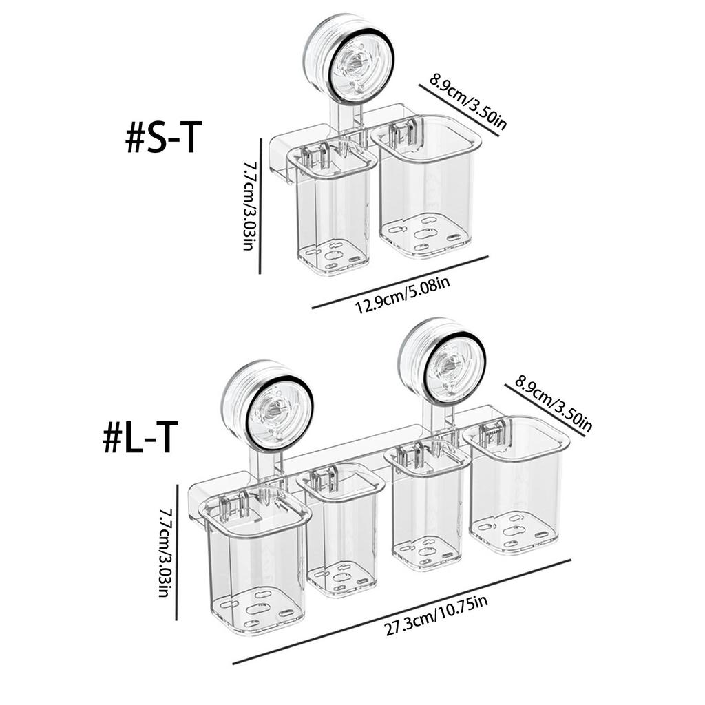 Small Suction Cup Toothbrush Holder No Drilling Wall Mount Bathroom Organizers Stand Rack for Kitchen and Bedroom