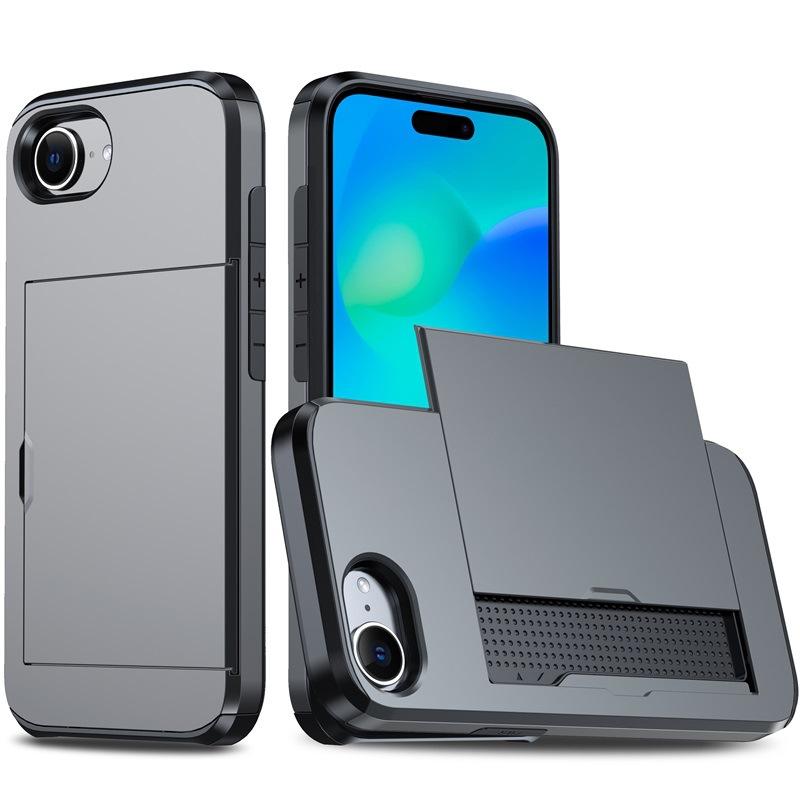 Applicable To IPhone16e Mobile Phone Case Apple 15 Slide Cover Card Two-in-one Wallet 7/8Plus Protective Case SE3