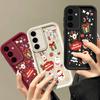 Cartoon Weihnachtsbaum Druck Hülle für Samsung S25 Ultra S24 FE S23 S22 A56 A36 A16 A15 A55 A35 TPU Weich Matt Stoßfest Handyhülle
