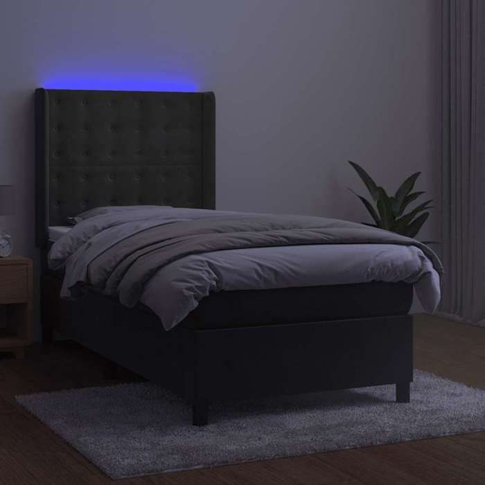 Maison Exclusive - Sommier à lattes de lit matelas LED Gris foncé 80x200cm Velours