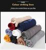 Men's White Round Neck Long Sleeve Knit Sweater for Spring, Autumn, and Winter