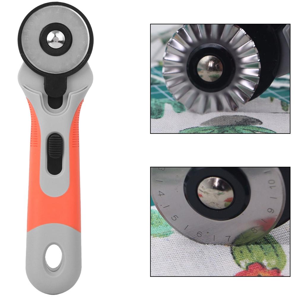 Rotation Cutter Clothing Fabric Cutter DIY Craft Cutting Tool with 10pcs Blades 45mm45x8x0.3mm