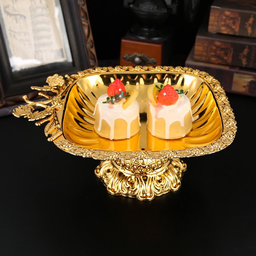 Neue Europäische hochbeinige Schmetterlings-Obstschale Home Couchtisch Obstschale Elegenter leichter Luxus Obstkorb Metall Handwerkskunst Ornament