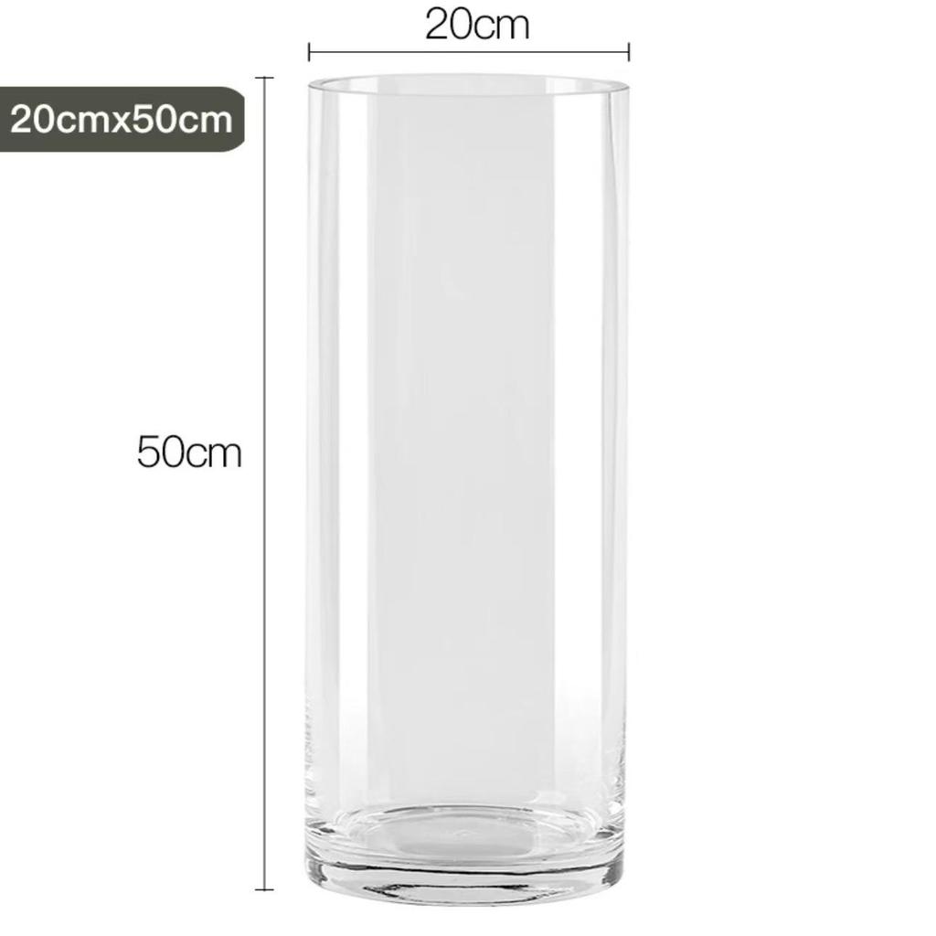 Acrylic Transparent Vase for Flower Arrangements and Lucky Bamboo - Large Straight Cylinder Design