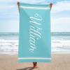 Personalized Striped Beach Towel Custom Name/Logo Oversized Microfiber Towel Summer Party Gift for Beach Swimming Bath Sports