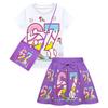 Kids Girls Steal a Brainrot 67 Print Sets Short Sleeves T-Shirt Skirt Bag Clothes Set