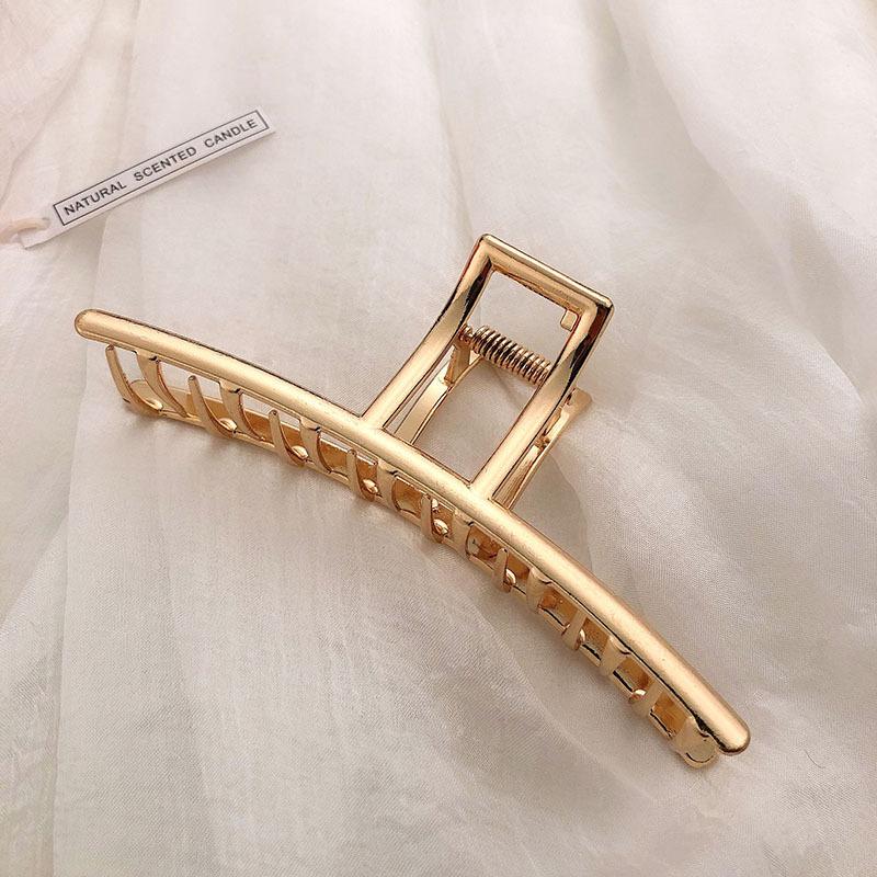 New Women Elegant Gold Hollow Geometric Metal Hair Claw Vintage Crab Hair Clips Headband Hairpin Fashion Hair Accessories