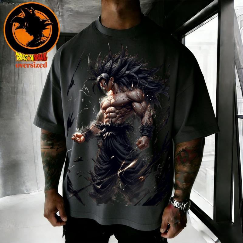 2026 Summer Dragon Ball Series Retro Pure Cotton Men's T-shirt Wukong Printed Oversized Casual Shirt Unisex Parent-child Suit